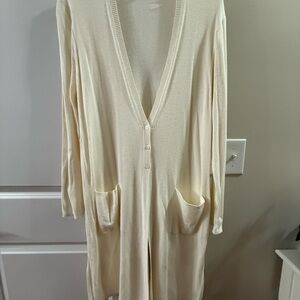 J. Jill Cream Ribbed Textured Long Cardigan- Gently Worn!